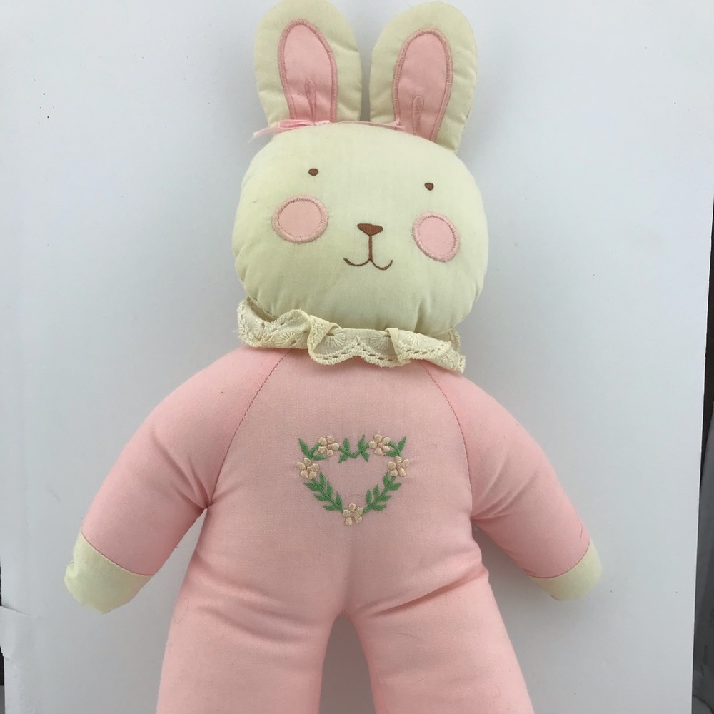 Vintage House of Hatten Bunny Rabbit Pink Doll Plush Stuffed
